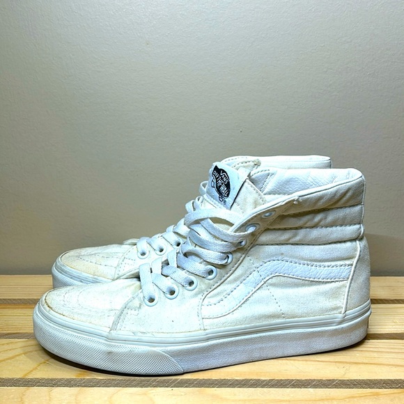 Vans Men’s size 4.5 Canvas/WHITE Hightop - Picture 1 of 5